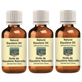 Devprayag Natural Squalane Oil (derived from Olives) Natural Therapeutic Grade (Pack of Three) 100mlx3 (10 oz)