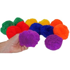 Great Lakes Sports Set of 12, Rainbow Fluff Balls (Lightweight Versions of Yarn Balls), 3-1/2" Diameters
