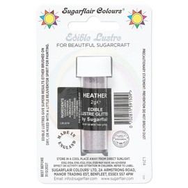 Sugarflair Heather Edible Lustre Glitter, Add a Lustrous Shine to Cakes or Decorations. Brush On or Add Rejuvenator to Create Eye-Catching Edible Paint - 2g