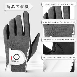 Golf Gloves Men's Suede Synthetic Leather Fiber Mesh Material Soft Breathable Quick Dry Abrasion Resistant Washable Velcro Multifunction All Weather Tear Resistant Golf Gloves DKX-023