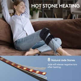 UTK Jade Infrared Pad Wrap, Far Infrared Heating Flexible Wraps for Wrist Elbow Leg and Arm - 47 X 2.4" with 8 Jade Stones, Auto-Off and Overheating Protection Function Black