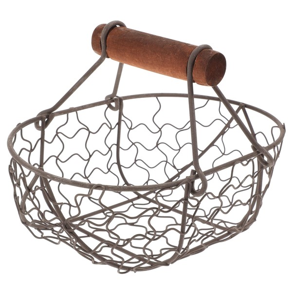 OHPHCALL Wrought Iron Storage Basket Multifunctional Egg Fruit Holder for