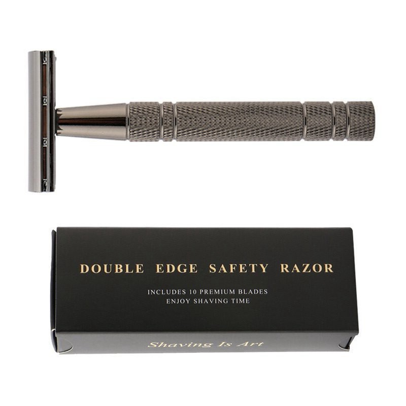 Double Edge Safety Trimmer Manual Stainless Steel Beard Groomer for