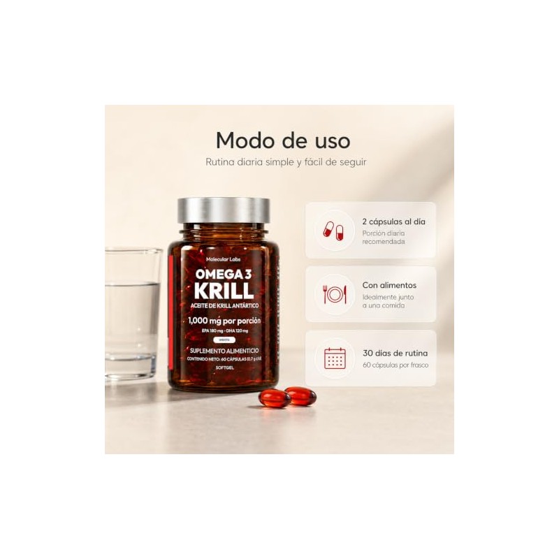 Omega Krill Antártico Molecular Labs Suplemento Aceite Kril Epa Dha