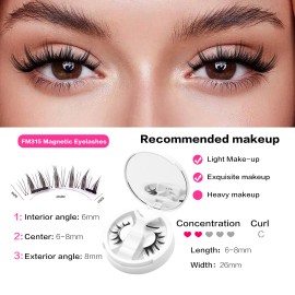 Professionally Manufactured Magnetic Eyelashes Wispy Look No Glue Needed Reusable False Eyelash Kits for Daily Use and SalonStyle: Natural Long, color: FM315, package: box