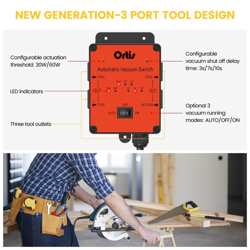 2025 New! Automatic Vacuum Switch, Ortis Dust Control Autoswitch for