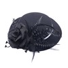 Zinniday Fascinator High Tea Hat - Women's Black Mini Clip
