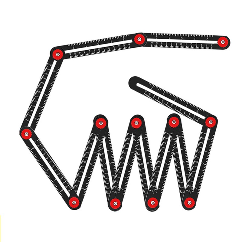 Multi-Angle Measuring Ruler, 12 Section Angle Measurement Aluminum Alloy Fold