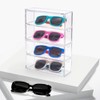 MOAMUN 2PC Clear Sunglass Organizer with 2PC Glasses Cleaning Cloth,