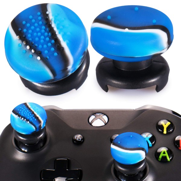Playrealm FPS - Extensor de pulgar y funda de silicona de goma con textura 3D, 2 juegos para Xbox Series X/S y Xbox One Controller (camuflaje azul)