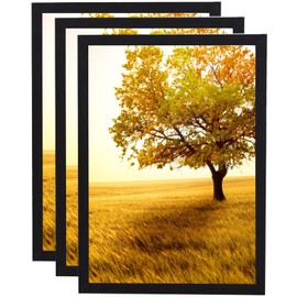 Luoqun88 Picture Frame A4 Set of 3,Versatile A4 Picture Frame 21 x 29.7cm,A4 Frame,A4 Picture Frame,A4 Poster Frame,A4 certificate frame,Freestanding and Wall Mountable-Black