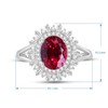 Jewelili Sterling Silver 9x7 MM Oval Created Ruby with Baguette