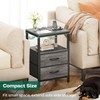 Huuger Nightstand with Charging Station, Fabric Drawers, End Table with
