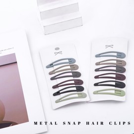 Cptots Medium Snap Hair Clips Metal No Slip Hair Barrettes for Women 2.36 Inch Hair Clips For Thin And Thick Hair,Dark Multiple Colors,12 PCS