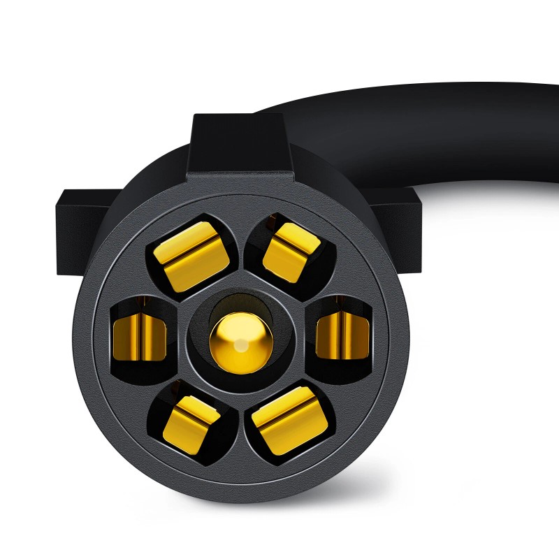 MICTUNING 8ft Trailer Cord with 7-Way Plug, Inline Junction Box