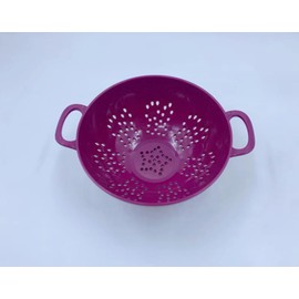 ASEANAO Heavy Duty 6 Inch Mini Food Colander with Double Handles for Fruit Vegetable BPA Free (Burgundy)