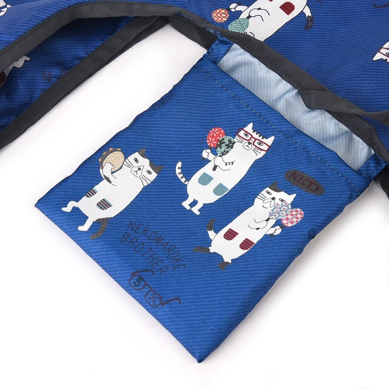 KUSUGURU Eco Bag with Carabiner, blue