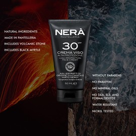 NERA Pantelleria High Protection SPF 30 Sunscreen Lotion: Water-Resistant Sunscreen with UVA & UVB Filters. Prevents Dehydration & Skin Aging. 50ml for Men and Women