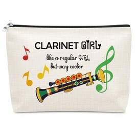Sazuwu Clarinet Gifts Makeup Bag Clarinet Player Gifts Musician Accessories Cosmetic Toiletry Bag Funny Music Teacher Gift Clarinetist Christmas Birthday Present
