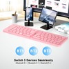 COOFUN Wireless Keyboard, Foldable Wireless Bluetooth Keyboard with Holder Travel