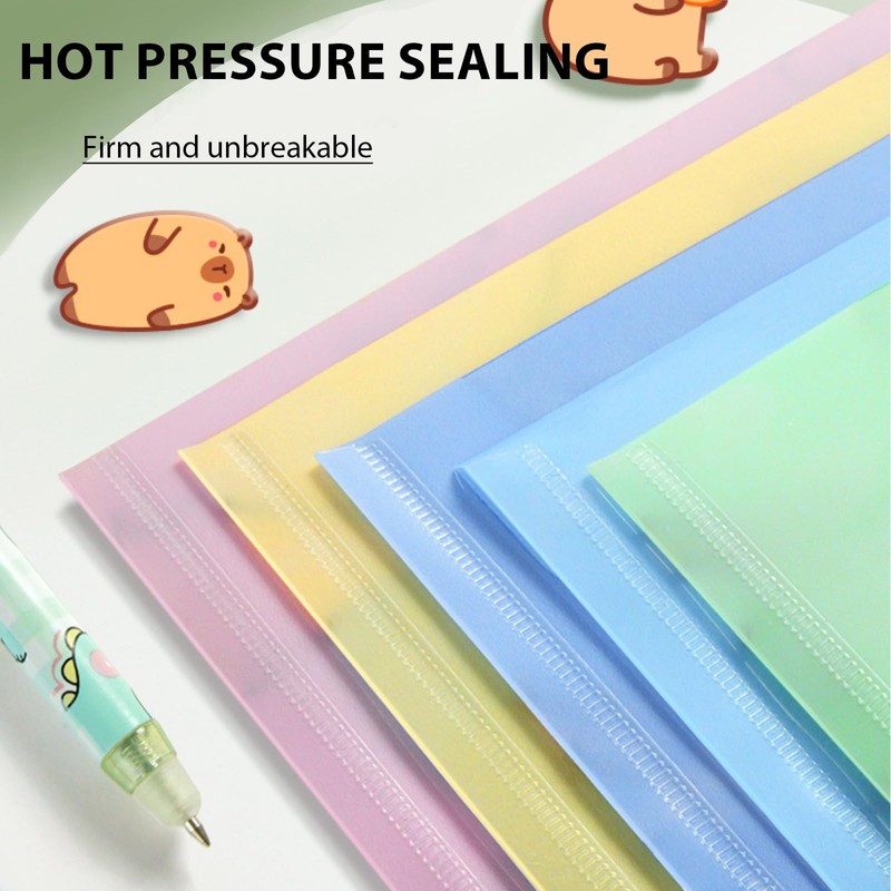 10 PCS Capybara Plastic Folders for Document, A4,Letter Size File