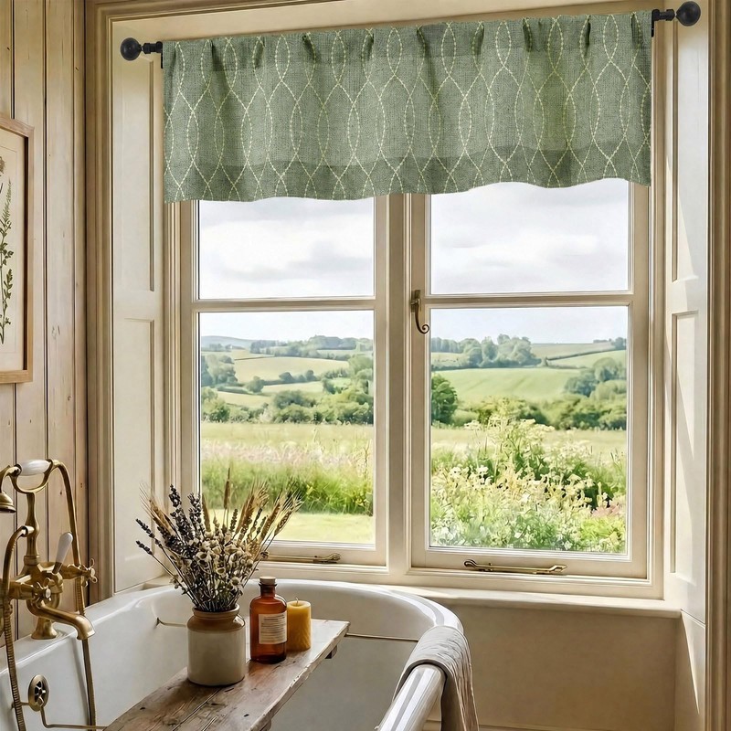 Small Valance Curtains for Windows 52Wx14L, 1 Pack