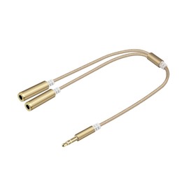 SHOWERORO Male to Female Audio Splitter Cable Durable Nylon Braided Design Aluminum Alloy Shell for Wide Compatibility with Headphones and Speakers