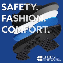 Shoes for Crews Everlight Women's Lightweight Shoes with Non-Slip Outsole, Women's Trainers with Trip Protection, Coral Grey