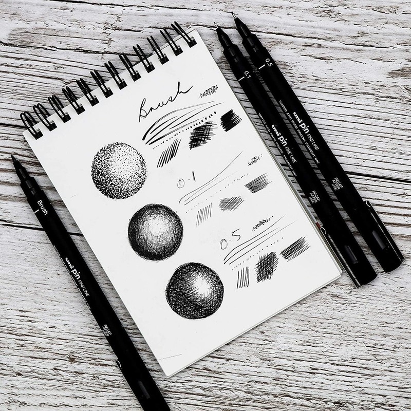 Uni Pin - Set of 6 drawing pens - black