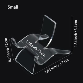 24 Packs Clear Triangle Display Stand, Acrylic Display Easel Stands Pedestal, Small Collectibles Display Stands for Geodes Rock Mineral Agate Fossil Coral, Home, Office Art Class, Museum (Small)