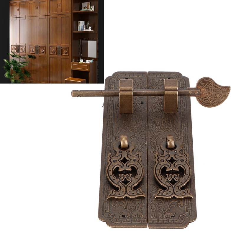 Door Handles Kit Chinese Style Antique Copper Gate Pull Handle