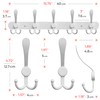 Coat Rack Wall Mount with 5 Tri Hooks, Stainless Steel