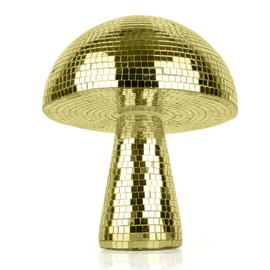 Yeehlmer Creative Mushroom Disco Ball for Party,Table Decor Mirror Retro Handmade Disco Ball Mushroom Shape Home Art Decorations,Bar Ornaments(Gold,S(5.9''))