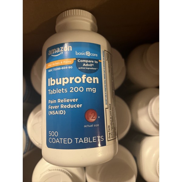 Basic Care Ibuprofen Tablets 200mg Pain Reliever/Fever Reducer 500 Ct