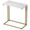 CAMOAT C-Shaped Side Table, Modern End Table with Metal Frame,