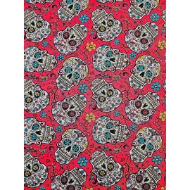 David Textiles - Folkloric Skulls Quilting and Crafting Fabric Skeleton