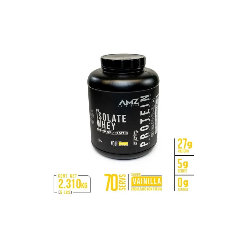 Isolate Whey Vainilla 2.310 K Amz Proteína Hidrolizada 27g