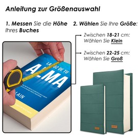 HANOI Collection® Adjustable Padded Book Cover.Large Padded Book Cover.Book Cover Sleeve (Dark Green, Small)