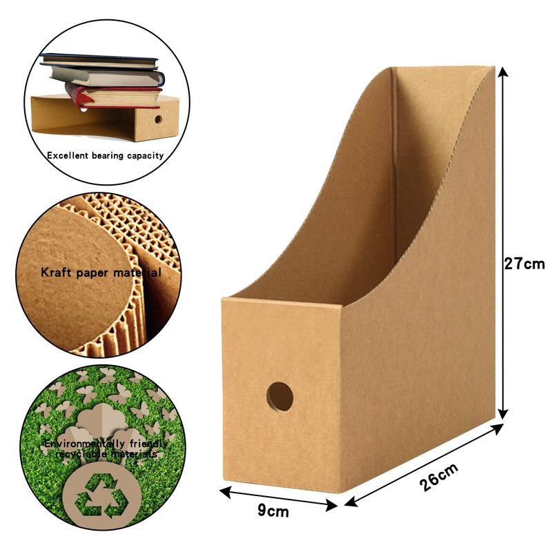 JINCHIDA 3 Pack Magazine File Holder with 3 Labels,Cardboard Magazine