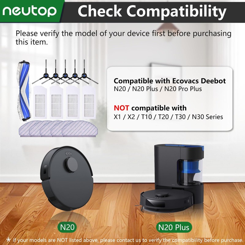 Neutop Replacement Parts Compatible with Ecovacs Deebot N20/ N20 Plus/