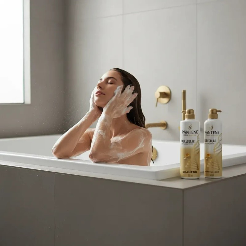 Kit Pantene Molecular Shampoo + Acondicionador + Crema De Pe