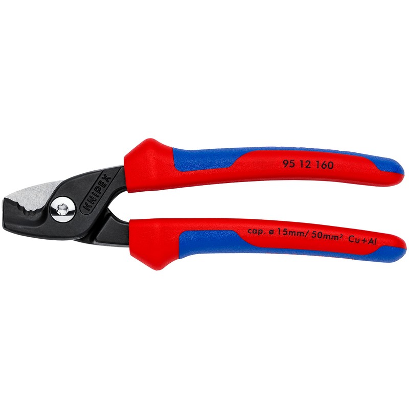 Knipex StepCut Cable Shears burnished, with multi-component grips 160 mm
