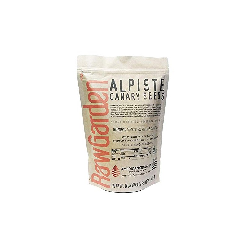Raw Garden Canary Seed (Alpiste) (1 Pack 4 lbs) For