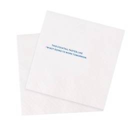 VOWFOO Funny 100Pcs This Cocktail Tastes Like I'm Not Going to Work Tomorrow Napkins for Friday Happy Hours Birthday Retirement Bachelor Vacation Kickoff Beach Party 5 x 5 2-ply (Not Work Tomorrow)