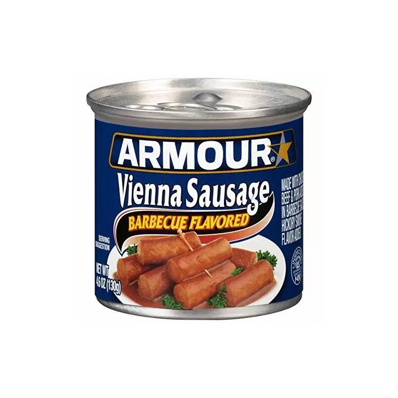 Armour Barbecue Flavored Vienna Sausage, 4.6 oz [24-Cans]