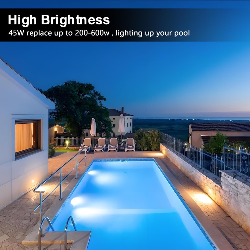 LED Pool Light Bulb,45W 120V 6000K Daylight White LED Pool