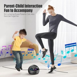 Jump Rope for Kids and Adults, Smart Electric Music Jump Rope Machine with Counting, 1-10 Speed Levels, Bluetooth Remote Control, Parent-Child Interactive for Family Fun (pink)