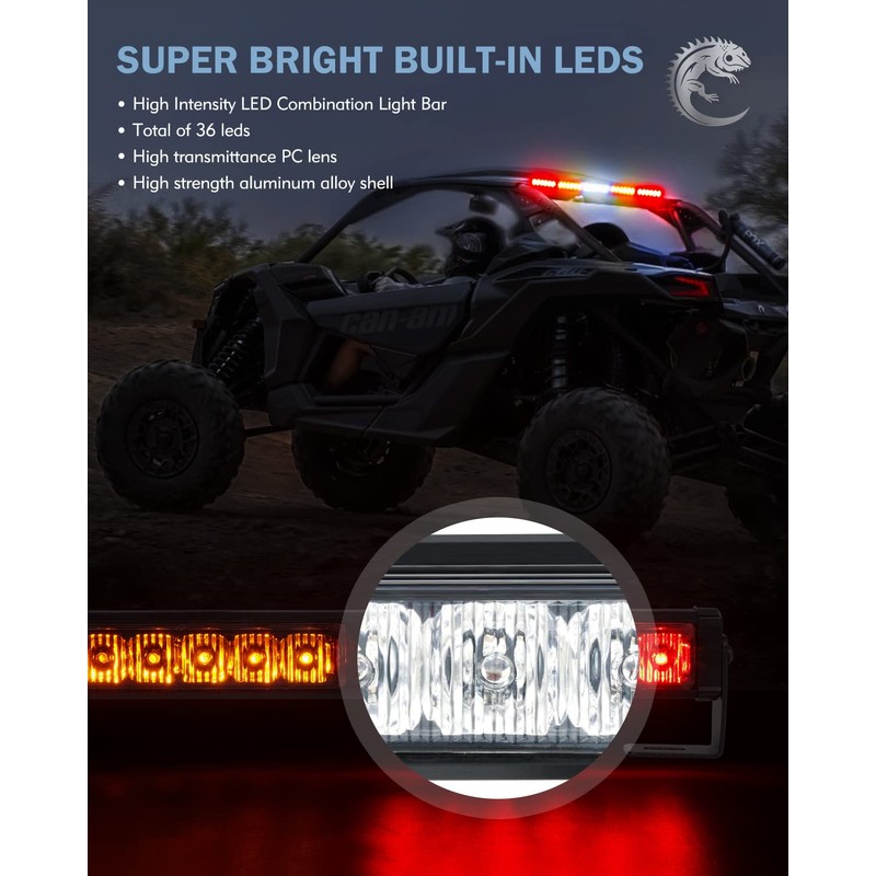 Lupar 30'' UTV LED Chase Light Bar w/ 1.75''-2'' Roll
