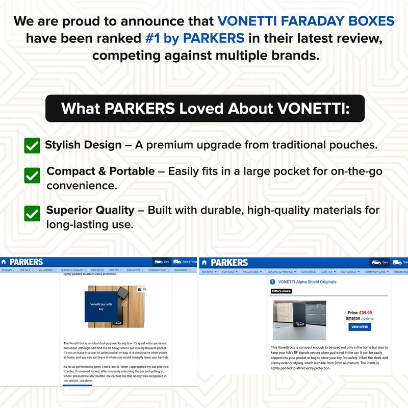 VONETTI Bello - Premium Signal Blocker Faraday Box, Key FOB
