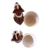 Eggcup Set brown Boxer dogs 2 pieces handmade/painted ceramics